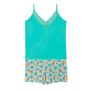 Top short turquoise Roulotte