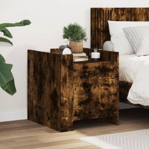VidaXL Table De Chevet Chêne Fumé 45x50x50 Cm Bois D'ingénierie