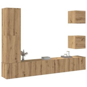 VidaXL Ensemble de meuble tv mural 5 pcs chêne artisanal