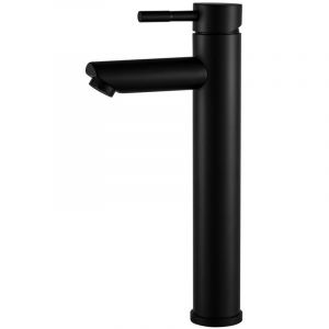 Robinet de salle de bain mitigeur bec haut noir H29.7cm