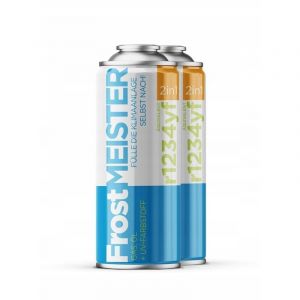 FROSTMEISTER 2en1 400ml - 2x Canettes GAZ R1234yf POUR CLIMATISATION EN LIBRE-SERVICE