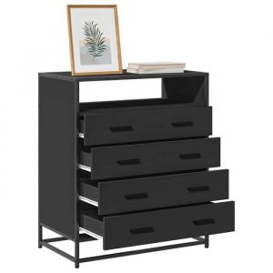 VidaXL Commode noir 70x41x83,5 cm bois d'ing&eacute;nierie