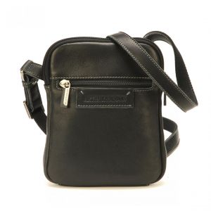 Arthur & Aston Port&eacute; travers homme cuir noir