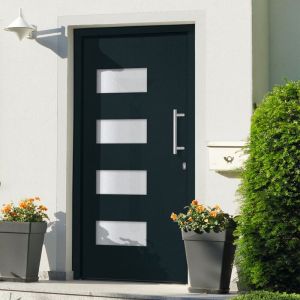 VidaXL Porte d'entr?e Aluminium et PVC Anthracite 110x210 cm