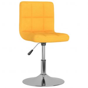 VidaXL Tabouret de bar pivotant Jaune Tissu
