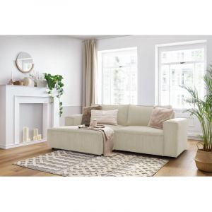 Bobochic Canapé d'angle fixe compact NIHAD velours côtelé