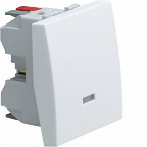 Hager Bouton poussoir inverseur à voyant 2 modules systo blanc