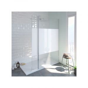 Image de Sanycces Paroi de douche fixe Single s&eacute;rigraphi&eacute; Bloc - 70 cm