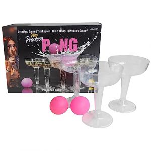 Amscan Jeu &agrave; Boire Prosecco Pong avec 12 Gobelets et 3 Boules Plastique