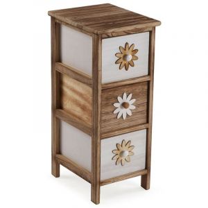 Versa Caisson à Tiroirs Verdor Bois 32 x 63 x 26 cm