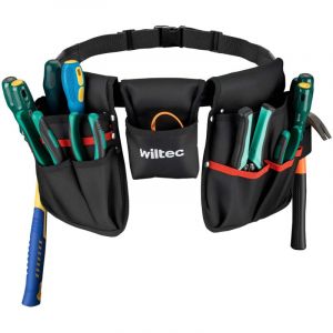 wiltec Ceinture à outils – 23 poches 63,5 x 25,5 cm – capacité de charge 15 kg – en Polyester – Ceinture porte-outils de menuisier, charpentier, chantier,