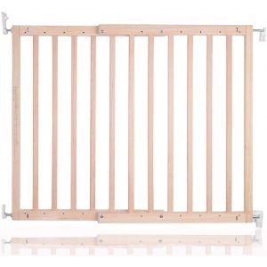 Safetots Barrière pour Haut dEscaliers en Bois Barrière de Sécurité à Fixation par Vis 635cm – 1055cm Couleur Bois Naturel