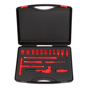 KS Tools Coffret de douilles isol&eacute;es 1000V et cliquet - 16 pcs