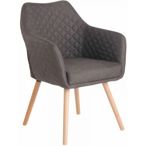 CLP Chaise de salle &agrave; manger Gent Tissu gris fonc&eacute; Nature