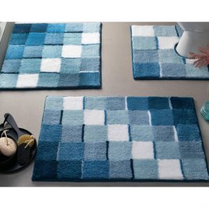 Tapis de bain MOSAIQUE bleu