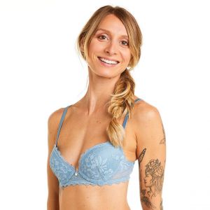 Soutien-gorge coque moulée push-up bleu Siwa