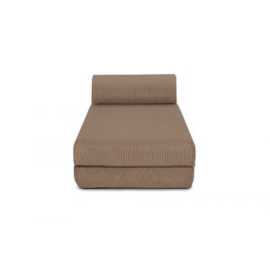 Méridienne convertible et modulable 3 places en velours taupe