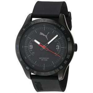 Image de Puma Time PU104031004 - Montre Quartz - Affichage Date Standard - Bracelet Plastique Noir et Cadran Noir - Homme