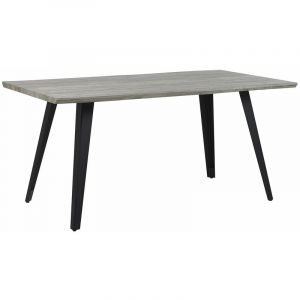 Image de Beliani Table de salle à manger effet bois gris / noir 160 x 90 cm WITNEY