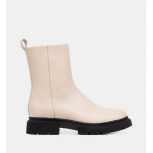 Galeries Lafayette Boots Pendra cuir lisse Beige - Couleur Beige - Taille 38