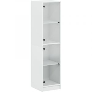 VidaXL Buffet avec portes en verre blanc 35x37x142 cm