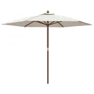 Parasol de jardin avec m&acirc;t en bois 299 x 240 cm sable 02_0008354