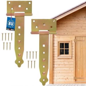 KOTARBAU Lot de 2 charnières en croix - 200 mm - Galvanisées - Doré