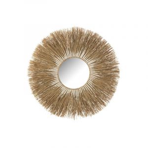 J-Line Miroir en paille naturelle D.101cm