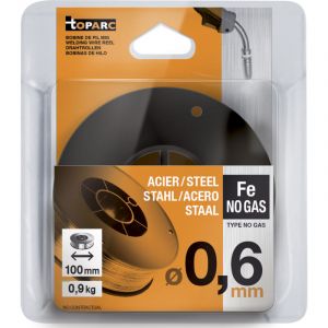 GYS M&eacute;tal d'Apport MIG/MAG, Fil Fourr&eacute; Sans Gaz E71T-GS &Oslash; 0,6 mm, Bobine 0,9 kg S100