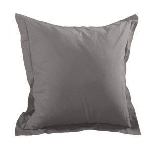 Taie d'oreiller carrée coton supérieur Confort Anthracite