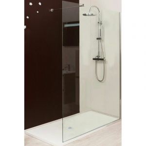 Aqua+ ONDEE - Paroi ITALIENNE - Paroi 140x200x0,8cm - Verre trempé - Transparent