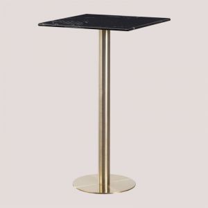Table Haute de Bar Carrée en Marbre (60x60 cm) Cosmopolitan SKLUM Or champagne 105,5 cm