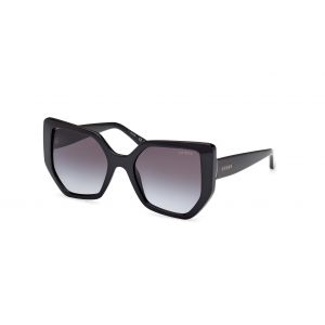 Guess Femme GU00154 01B Lunettes de soleil Inject&eacute; Noir Fum&eacute;e G&eacute;om&eacute;trique Normale