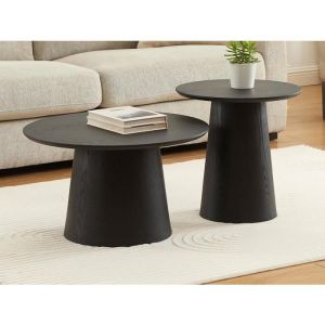 Tables basses gigognes placage chêne - Noir - piari