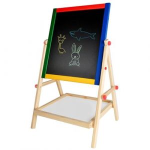 BOARD Tableau en bois double face avec craies ur et éponge