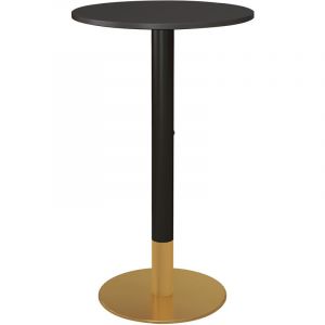 Homcom Table de bar ronde table bistro mange-debout style contemporain noir - Noir