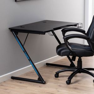 Decoratie Furniture To Go - Bureau gamer avec porte-gobelet et porte-casque noir