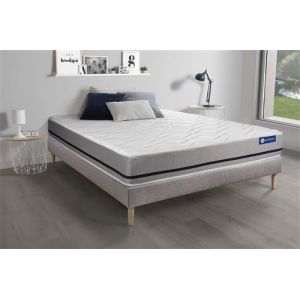 Ensemble matelas 200x200 ACTILATEX SOFT 3zones de confort + sommier KIT gris