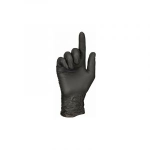 Image de Gant jetable nitrile non poudré noir Boîte de 100 taille S