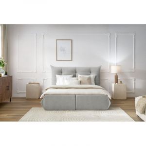 Bobochic Lit Lit coffre Lit coffre clothilde 160x200 Gris clair - Gris clair
