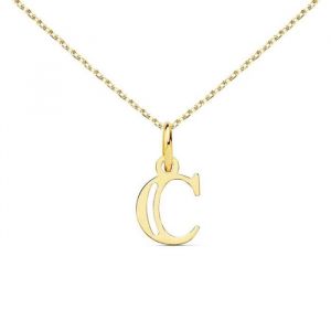 Collier - Pendentif Lettre "C" Or 750/1000 - Chaine Dorée