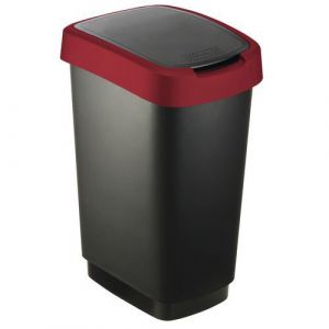 Rotho Poubelle 25L TWIST Noir/Rouge