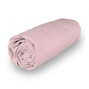 Image de Soleil d'Ocre Drap housse Camille - Coton percale - 160 x 200 cm - Rose