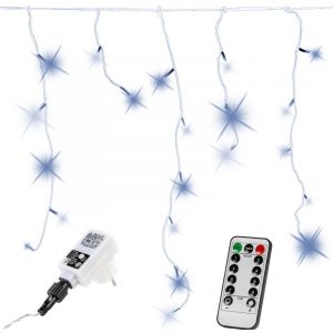 Image de Voltronic - Guirlande lumineuse pluie de glace, int&eacute;rieur et ext&eacute;rieur, IP44, choix de la taille et de la couleur, 200 led, blanc froid, T&eacute;l&eacute;commande