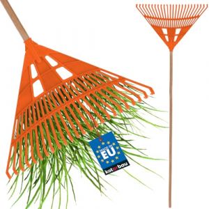 Râteau de Feuilles Robuste et pratique en Plastique - KOTARBAU - 610 mm - Orange