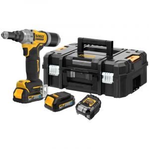 Dewalt Riveteuse XR 18V 2x1,7Ah Li-Ion 6,4 mm POWERSTACK - Moteur Brushless - DCF414E2GT-QW