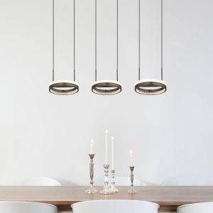 Globo Lampe suspendue - DELLA - noir - métal - grande lampe de table pour salle à manger - LED - 67179H2