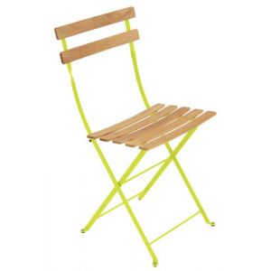Image de Fermob Bistro - Chaise de jardin pliante m&eacute;tal & bois