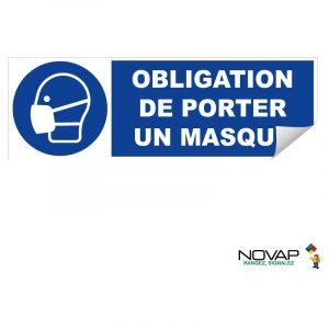 Novap Adhésif Obligation de porter un masque - 450x150mm - 4067124