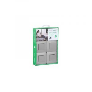 Schneider Electric Lot de 4 va&vient Unica 2 pôles+terre aluminium